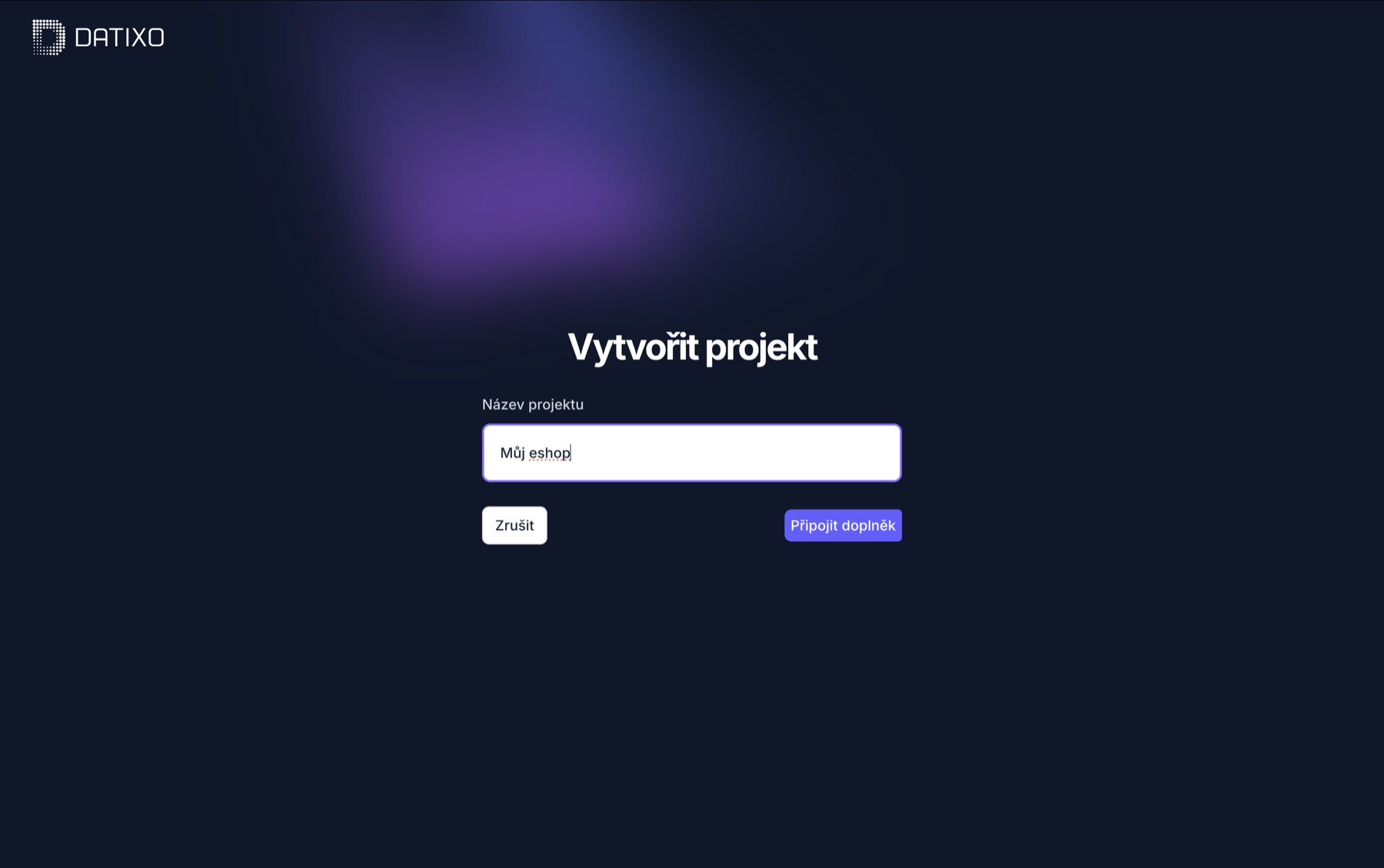 Výběr názvu projektu v DATIXO