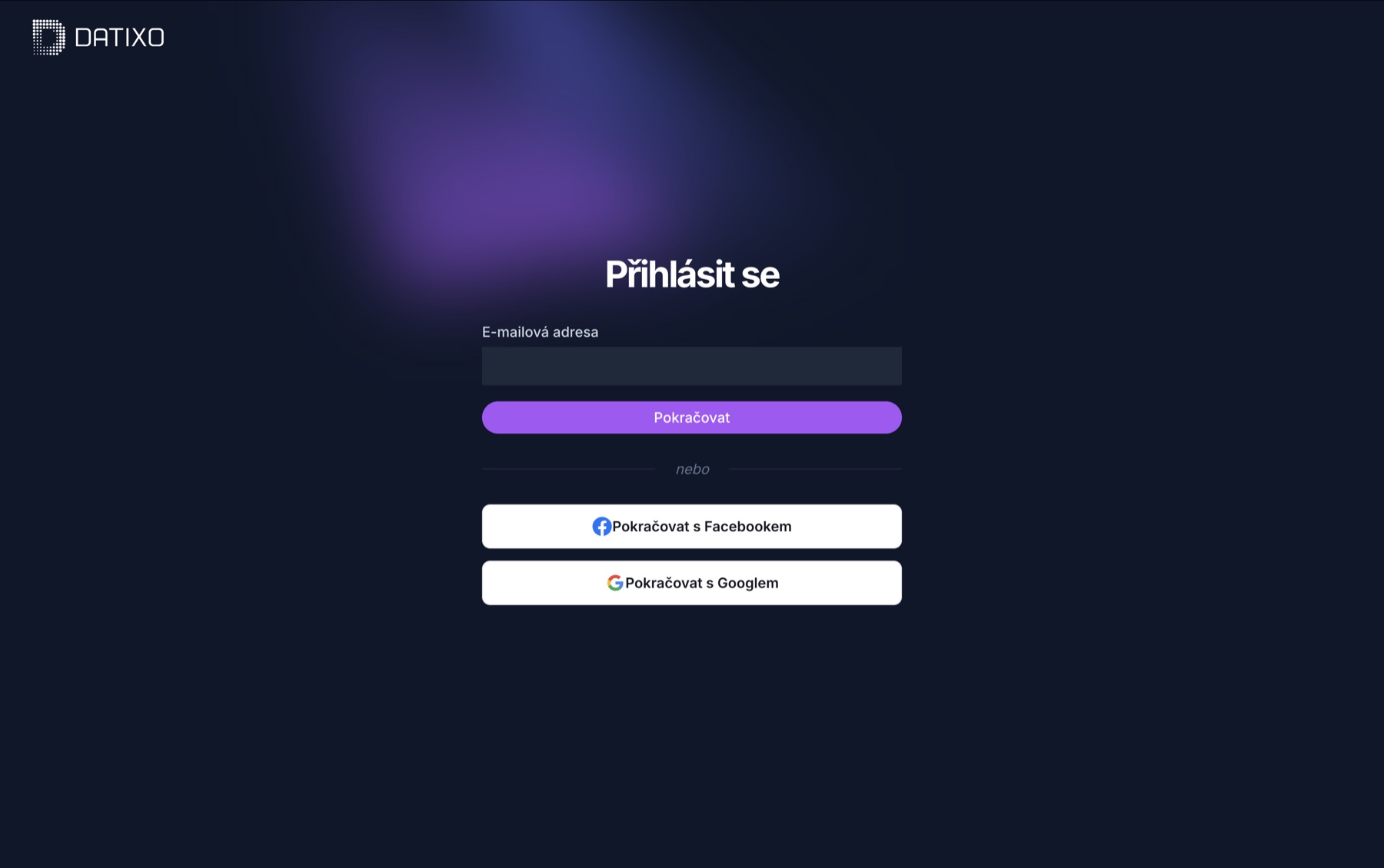 Zadanie e-mailu pri prihlasovaní do DATIXO