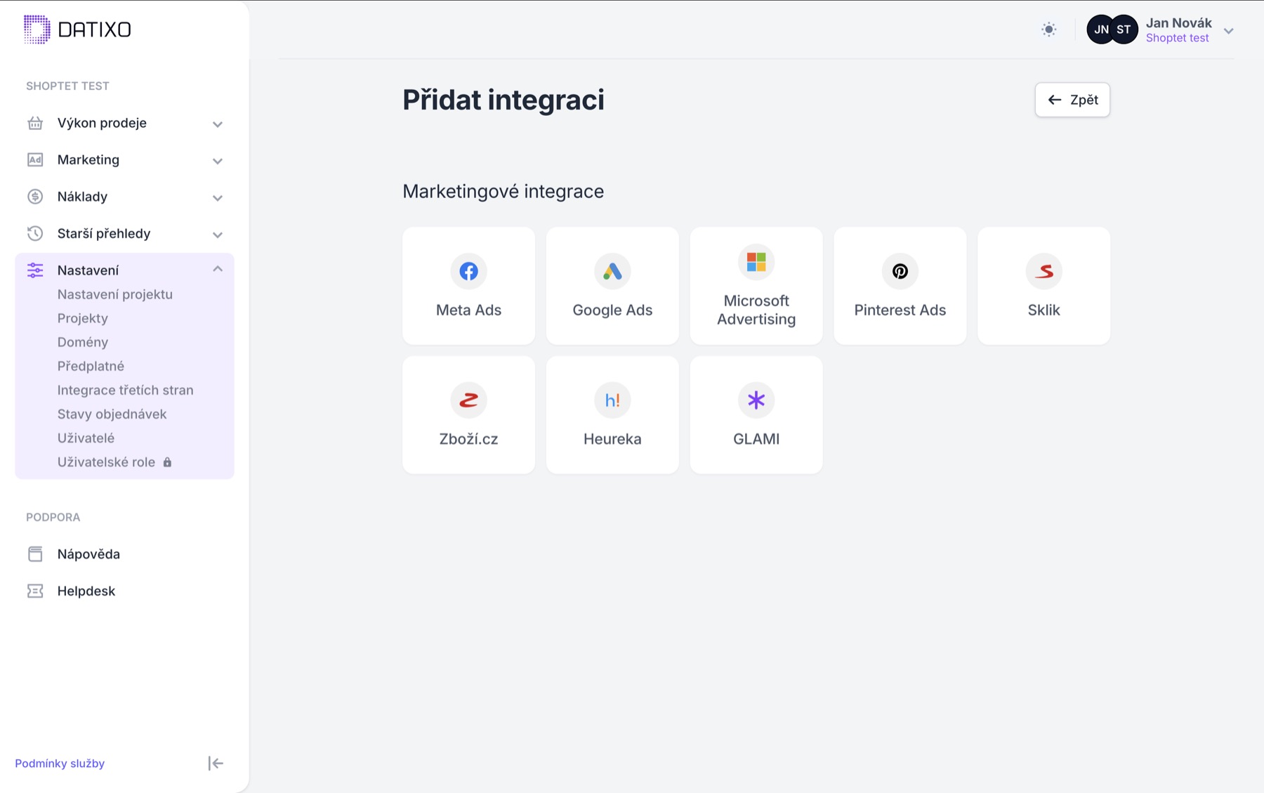 Výber marketingovej integrácie v DATIXO